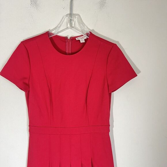 Brooks Brothers Red Fleece Women Dress Fit & Flare 6 Stretch Pleated Ponte Knit - Picture 2 of 6